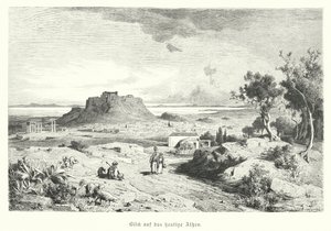 Uitzicht op Athene, Griekenland, eind 19e eeuw (gravure) door German School