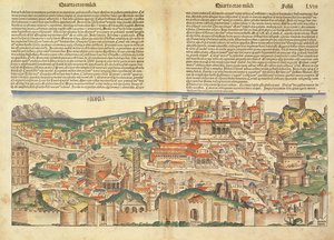 Uitzicht op de stad Rome, uit de Neurenberg Kroniek door Hartmann Schedel (1440-1514) 1493 door German School