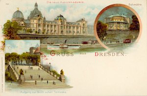 Zichten op Dresden, Duitsland door German School