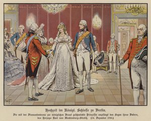 Huwelijk van Kroonprins Frederik Willem van Pruisen en Prinses Louise van Mecklenburg-Strelitz in het Koninklijk Paleis, Berlijn, 24 december 1793