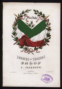 Zouaven en Turcos, galop door F Fasanotti, bladmuziekomslag door German School