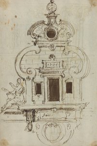 Wandmonument met een Armillairsfeer (verso) door German or Austrian 16th Century