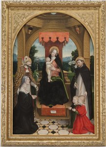 Madonna op de troon met het Kind tussen de heiligen Abbondio en Dominicus, de opdrachtgever Ludovica Buronzo en haar zonen Peter en Jerome