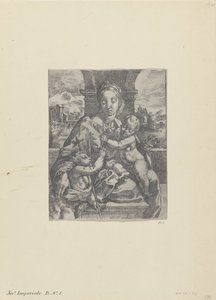 Maria met Kind en de jonge Johannes de Doper door Gerolamo Imperiale