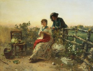 In vredestijd, door Gerolamo Induno, circa 1880 door Gerolamo Induno
