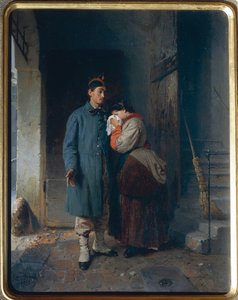 Het vertrek van de dienstplichtigen van 1866 door Gerolamo Induno