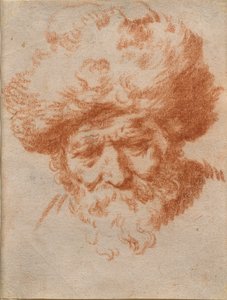 Een allegorie van de winter: Hoofd van een oude man met een bontmuts