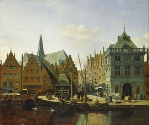 Uitzicht op de Spaarne in Haarlem, 1667