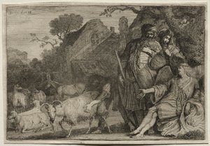 Een engel voorspelt de geboorte van Abrahams zoon door Gerrit Claesz. Bleker