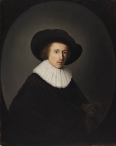 Portret van een man met een hoed door Gerrit Dou