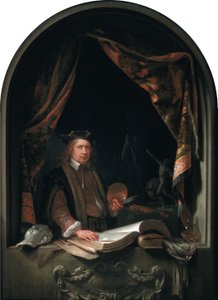 Zelfportret van Gerard Dou (1613-1675) door Gerrit Dou