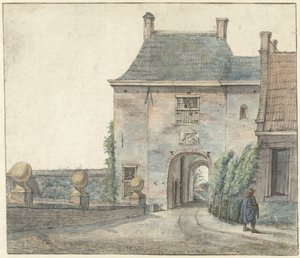 De poort van het kasteel van Heemstede door Gerrit Lamberts