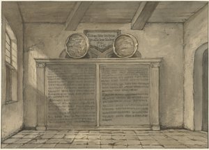 Twee koperen bekkens in de kerk te Loosduinen door Gerrit Lamberts