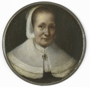 Portret van een vijftigjarige vrouw door Gerrit Lundens