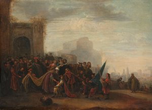 Saul verwelkomt David na zijn overwinning op Goliath