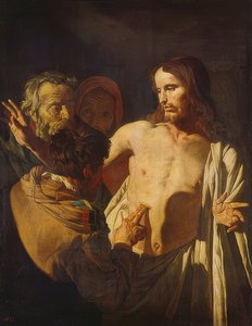 De ongelovige Thomas door Gerrit van Honthorst