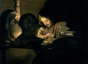 De kunstenaar aan het werk door Gerrit van Honthorst