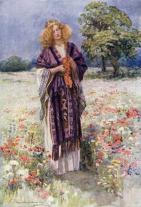 De schone Serena (kleur litho) door Gertrude E. Demain (after) Hammond