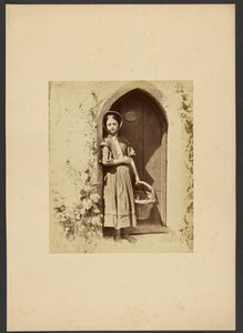 [Girl standing in doorway] door Gertrude Elizabeth Rogers