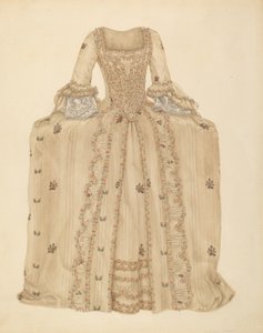 Zijde jurk met brokaat, ca. 1939 door Gertrude Lemberg