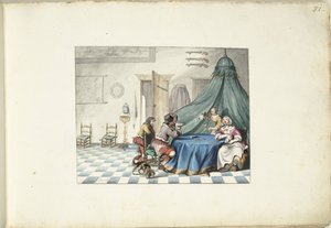 Kaartspelers in een interieur