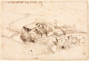 Boerderij met Bomen in een Heuvelachtig Landschap recto
