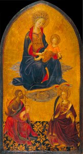 De aanbidding van de Maagd en het kind door Sint Jan de Doper en Sint Catharina door Gherardo Starnina