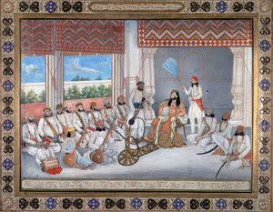 Muhammad Abd al-Rahman in zijn hof door Ghulam Ali Khan