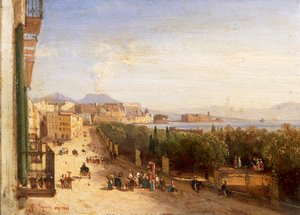 Riviera di Chiaia vanaf Esterhazy Paleis door Giacinto Gigante
