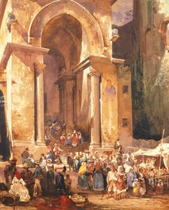 Deur van de klokkentoren van Sint Erasmus in Gaeta, Italië door Giacinto Gigante