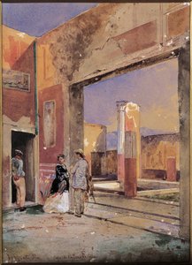 Italië, Huis van Castor en Pollux in Pompeii 1857