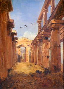 De Basiliek van Paestum 1845-1848 door Giacinto Gigante