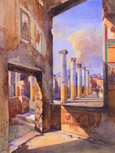 Het Huis van de Gekleurde Kapitelen in Pompeii door Giacinto Gigante