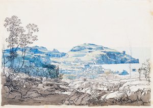 Uitzicht op Ischia (Lacco Ameno), ca. 1845