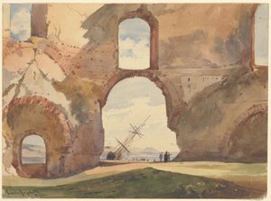 Uitzicht door de Tempel van Venus, Baia door Giacinto Gigante