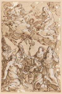 Christus en de Maagd met Patroonheiligen van Pistoia door Giacinto Gimignani