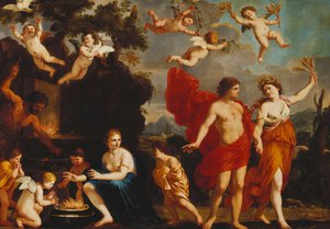 Sine Baccho et Cerere Friget Venus door Giacinto Gimignani or Gemignano