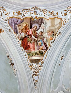 Heilige Aloysius Gonzaga ontvangt zijn Eerste Communie van Heilige Charles Borromeo