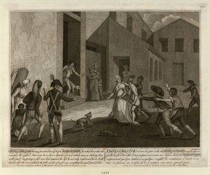 De arrestatie van Cécile Renault op 22 mei 1794 in het appartement van Robespierre, ca. 1798 door Giacomo Aliprandi