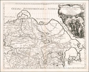 1683 kaart van Groot-Tartarije door Giacomo Cantelli da Vignola door Giacomo Cantelli