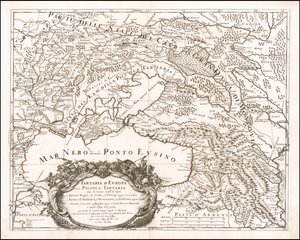 1684 kaart van Klein Tartarije door Giacomo Cantelli da Vignola door Giacomo Cantelli