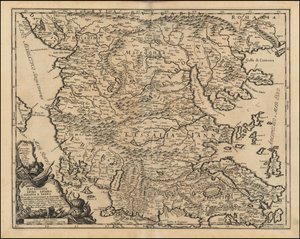 1684 kaart van Thessalië en Macedonië door Giacomo Cantelli da Vignola door Giacomo Cantelli