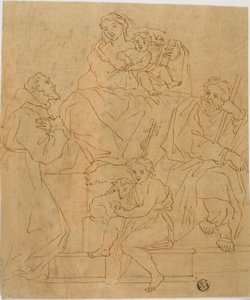 Heilige Familie met Sint Franciscus van Assisi en het Kind Johannes de Doper