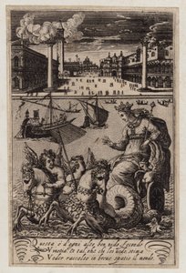 Uitzicht op het San Marcoplein, Venetië (gravure)