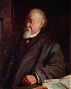 Portret van Cesare Lombroso (1835-1909), Italiaanse criminoloog en antropoloog Schilderij door Giacomo Grosso (1860-1938) Begin 20e eeuw Turijn Museo di Antropologia Criminale - Portret van Cesare Lombroso (1835-1909), Italiaanse antropoloog op het gebied door Giacomo Grosso
