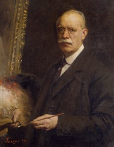 Zelfportret, door Giacomo Grosso (1860-1938)