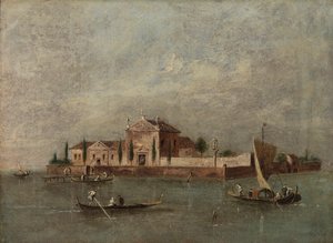 Isola della Beata Vergine del Rosario door Giacomo Guardi