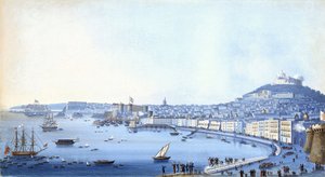 De aankomst van Schout-bij-Nacht Horatio Nelson (1758-1805) in Napels (Italië), 22 september door Giacomo Guardi