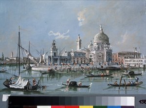 Uitzicht op de Santa Maria della Salute kerk door Giacomo Guardi