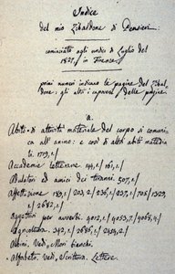 Incipit van het manuscript van de Zibaldone (of 